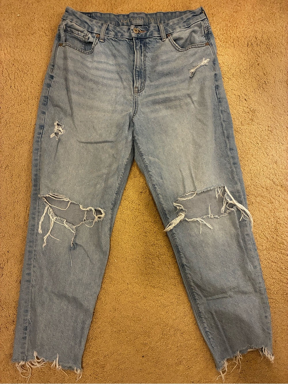 American Eagle Outfitters Light Wash Distressed Boyfriend Jeans